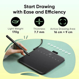 Hand drawing on the Deco 640, 7.7 mm thin and 170 g